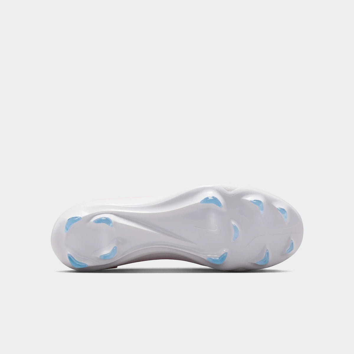 Nike Jr. Mercurial Vapor 17 Pro Big Kids' Firm-Ground Low-Top Soccer Cleats, shown from the bottom sole with light blue