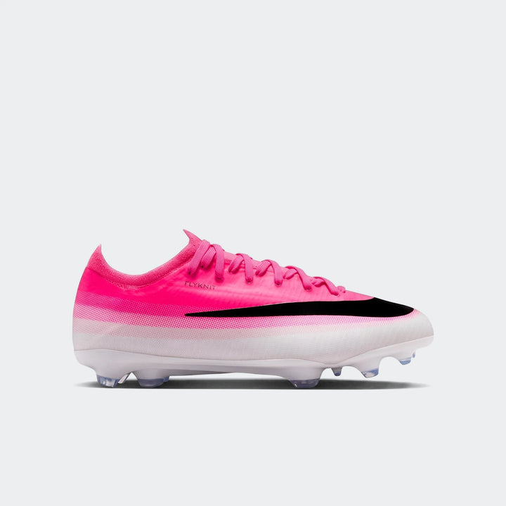 Nike Jr. Mercurial Vapor 17 Pro Big Kids' Firm-Ground soccer cleats in pink and white.