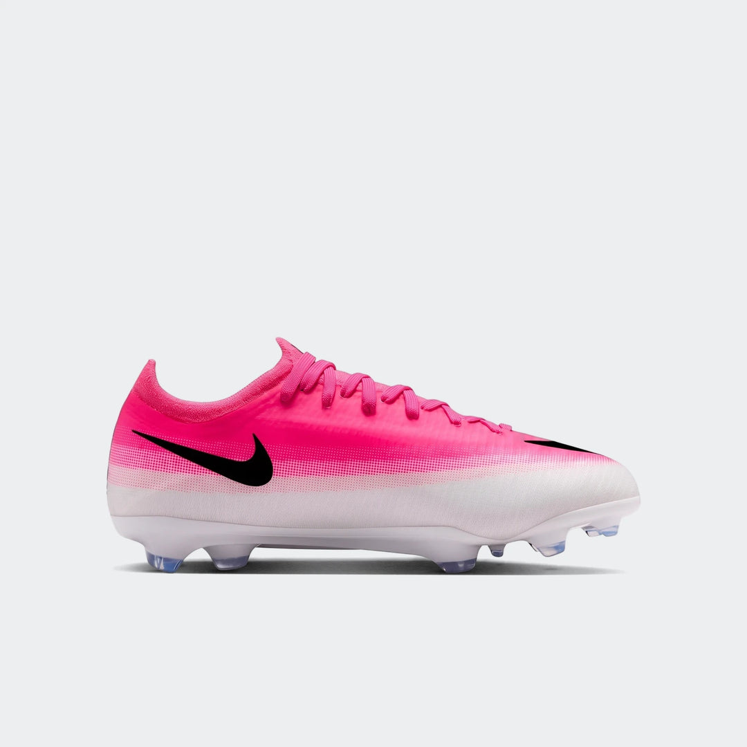 Nike Jr. Mercurial Vapor 17 Pro Big Kids' Firm-Ground Soccer Cleats in a vibrant pink and white gradient with black swoosh,