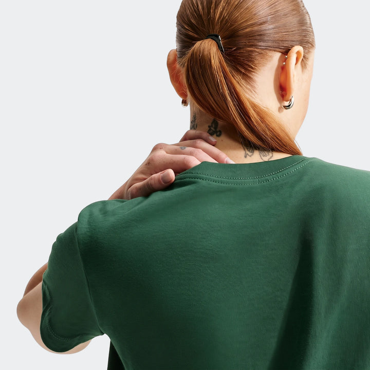 Back view of a woman wearing a dark green 2026 Nike Springboks Rugby’S Greatest Rivalry Tour short-sleeved T-Shirt, with a