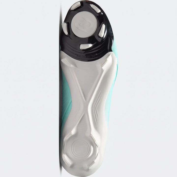 Phantom Gx 11 Academy Fg/Mg football boot, bottom view showing the light blue, white, and black sole.