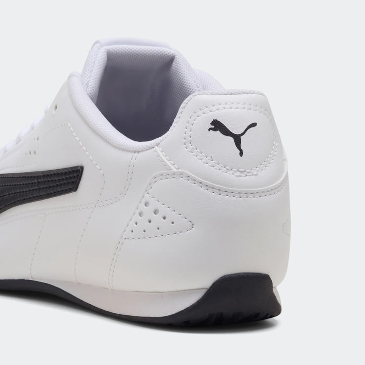 Puma Catch Sd Puma White Sneakers, detailed view of the rear-right side showcasing the black logo and sole.