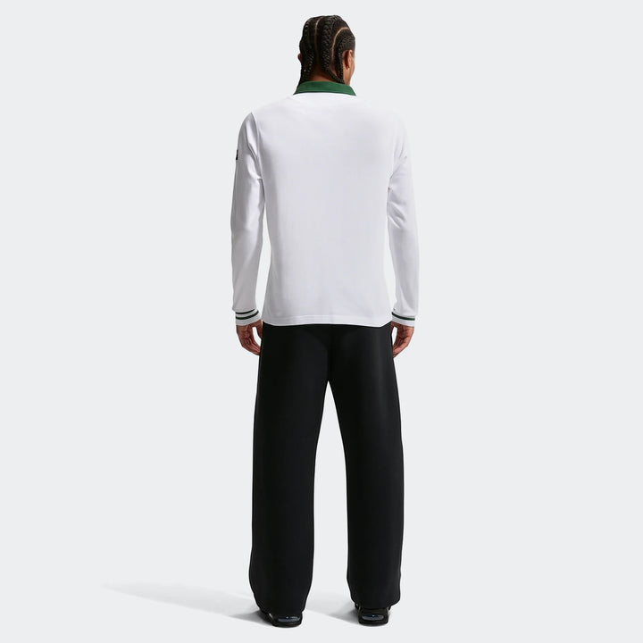 Springboks Away Mens Nike Long Sleeve Rugby Jersey in white and green, worn by a male model from the back with black