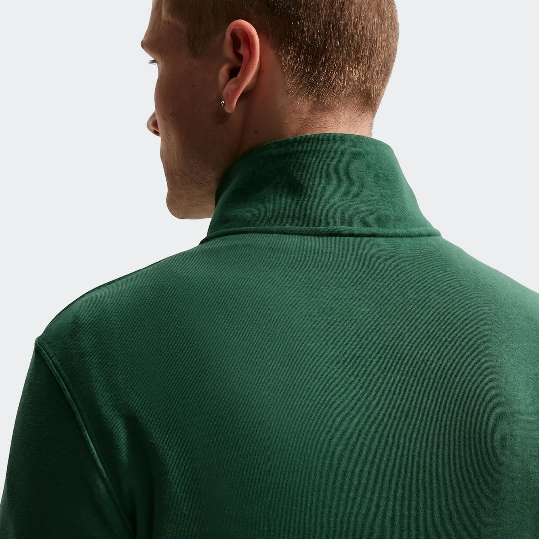 Springboks Men'S Nike 1/2 Zip Sweater in dark green, shown from the back with a high collar and visible fabric texture.