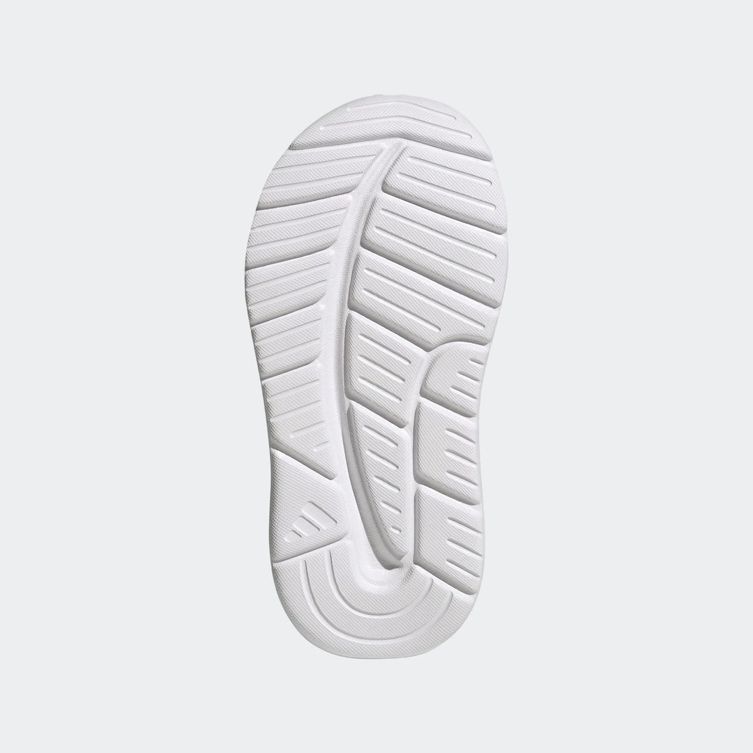 Infants' Tensaur Run 4.0 Shoes white rubber outsole, viewed from underneath, showcasing its distinctive textured tread