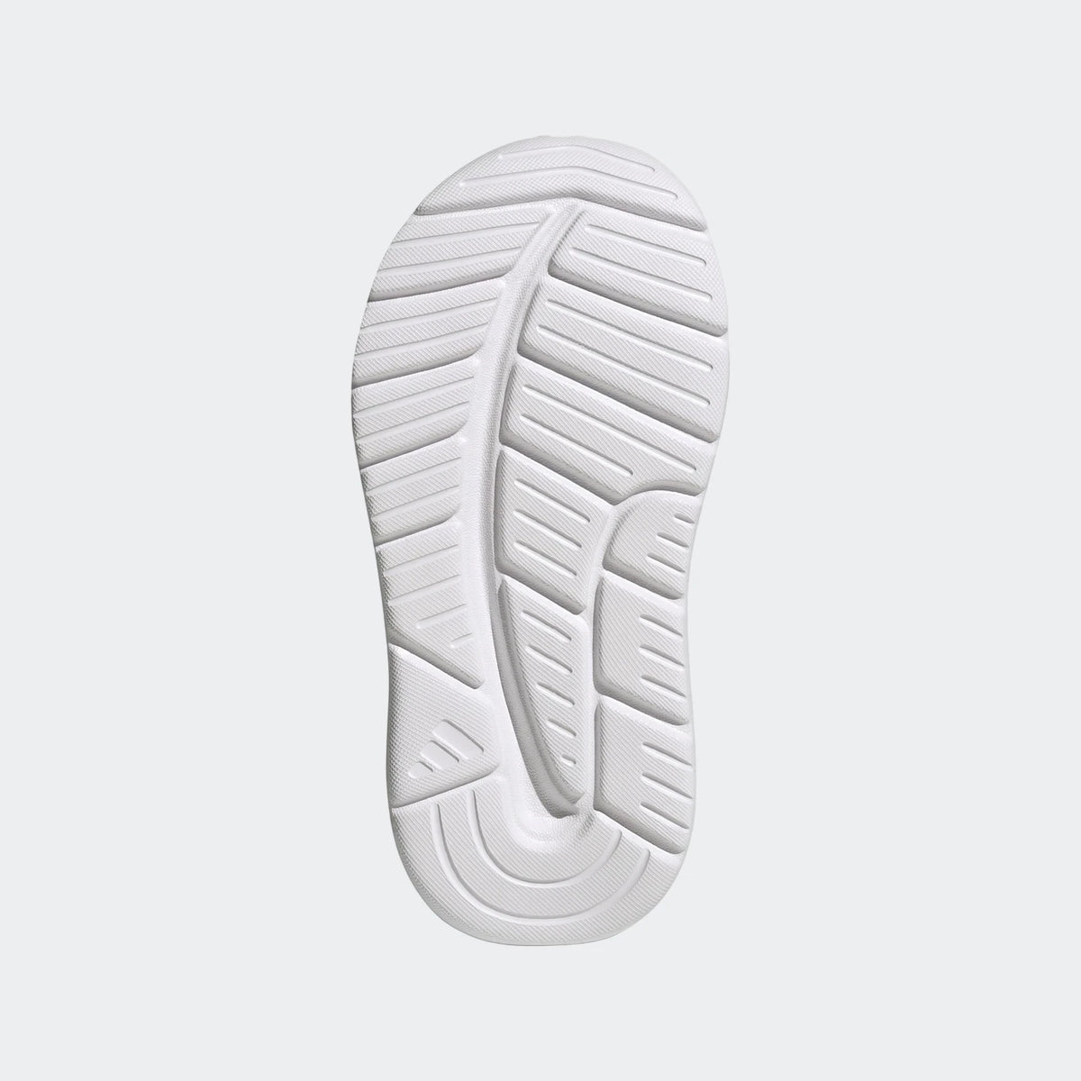 Infants' Tensaur Run 4.0 Shoes white rubber outsole, viewed from underneath, showcasing its distinctive textured tread