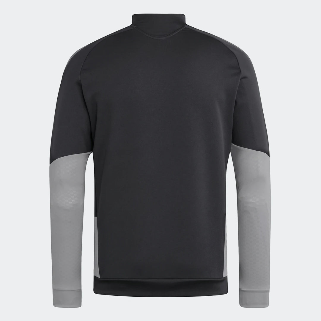 Tiro 26 Competition Training Jacket in black and gray, featuring a stand-up collar and long sleeves, viewed from the back.