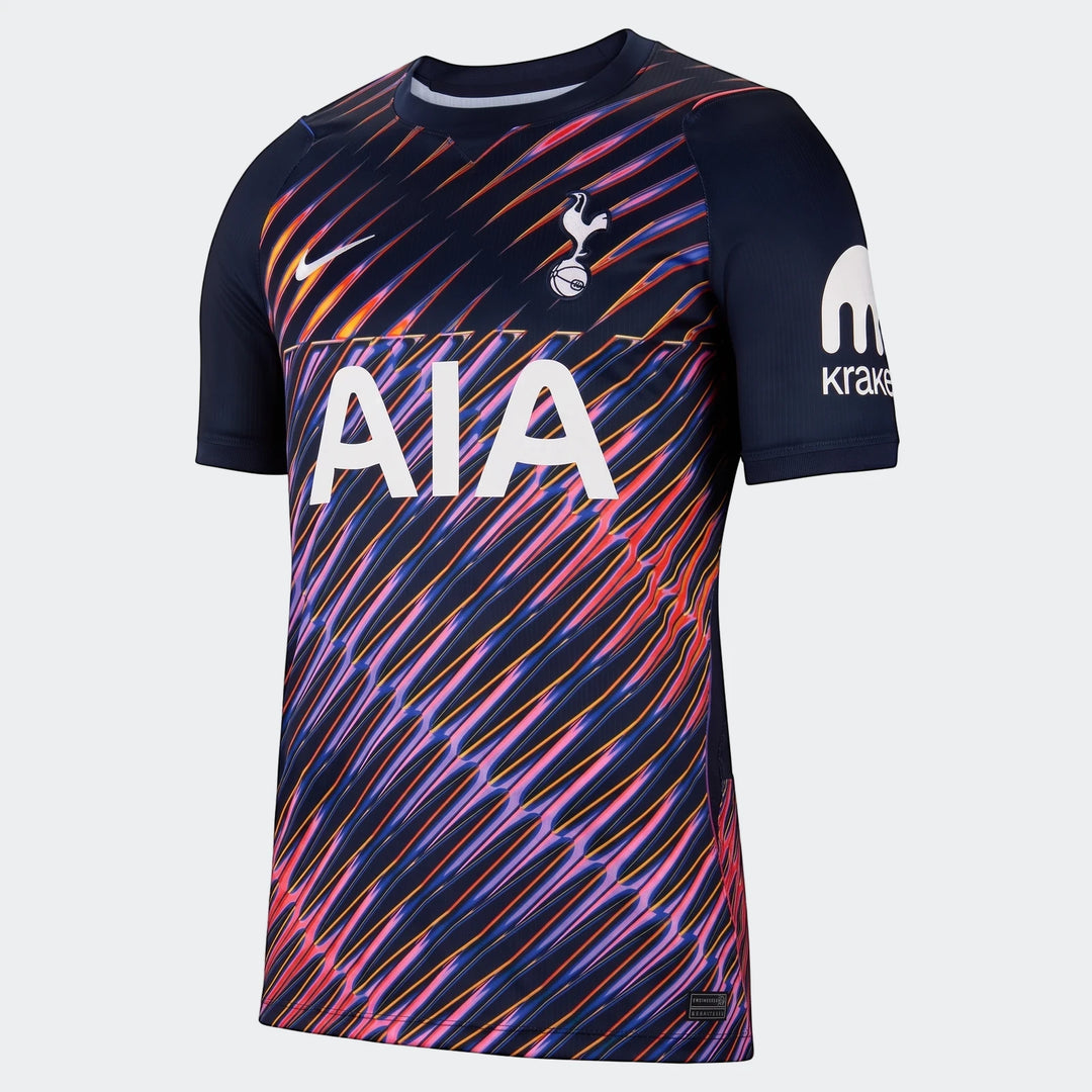 Tottenham Hotspur 2026/27 Stadium Away Men's Nike Dri-Fit Soccer Replica Jersey in dark blue with vibrant abstract pattern,