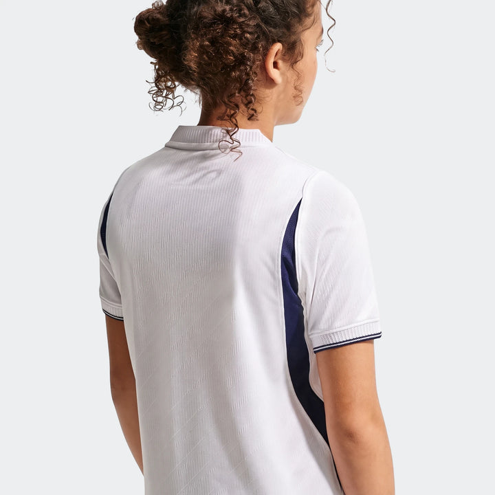 Big Kids' Tottenham Hotspur 2026/27 Stadium Home Nike Dri-Fit Soccer Replica Jersey, white with navy details, shown from the