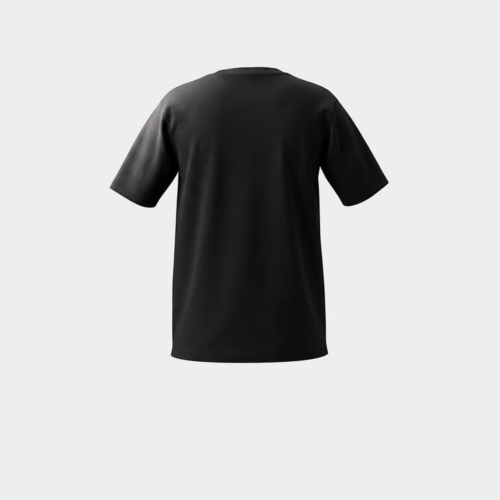 Black Varsity Gold Tl Y short-sleeve t-shirt, shown from the back, ideal for casual wear or athletic activities.