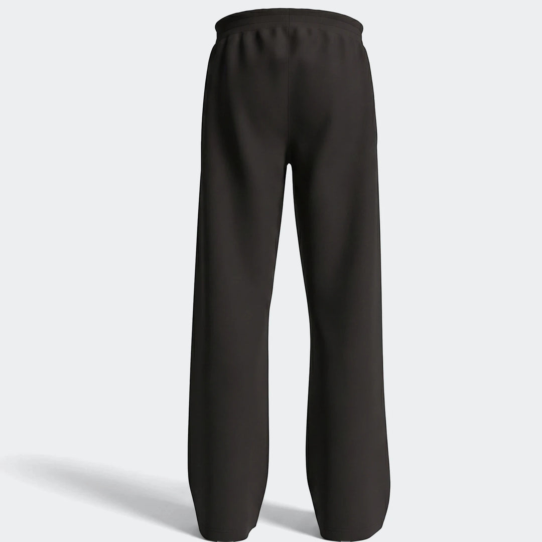 Youth Wide Leg Pants in black, front view with elastic waistband and relaxed straight legs for everyday wear.