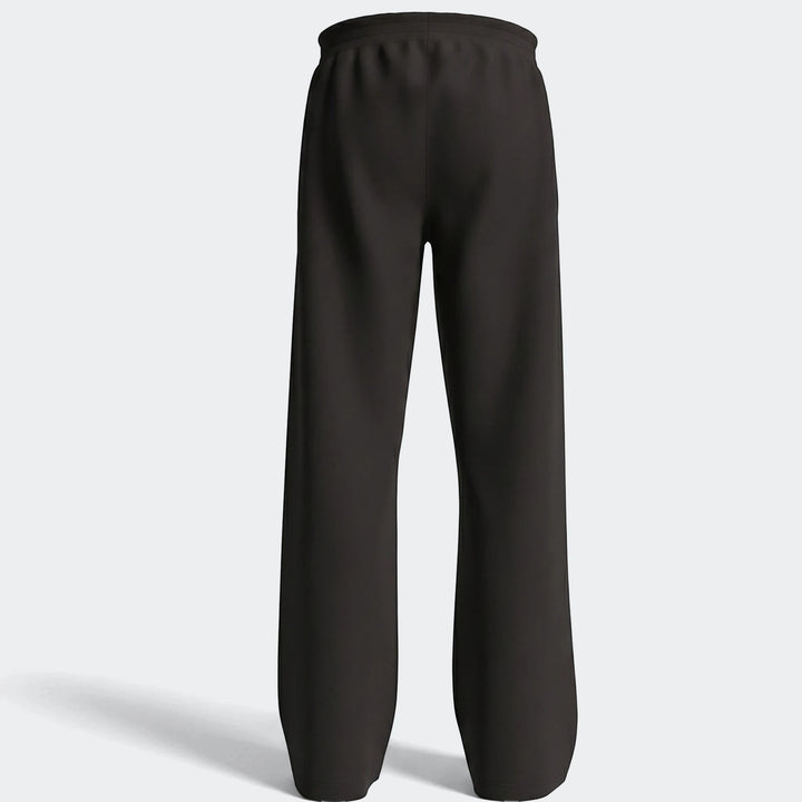 Youth Wide Leg Pants in black, front view with elastic waistband and relaxed straight legs for everyday wear.