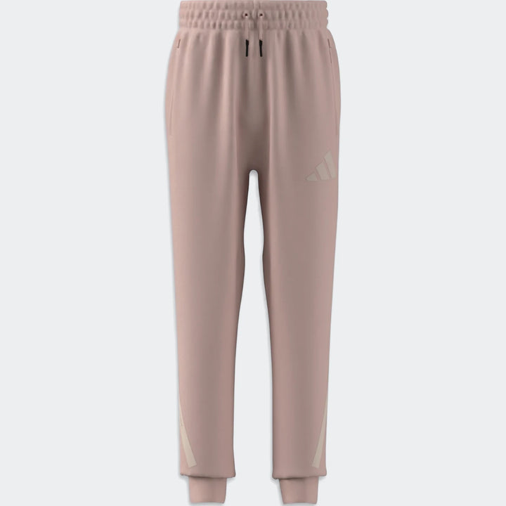 Light pink Youth Z.N.E. Track Pants, shown in a flat lay with an elastic waist, drawstring, and Adidas logo.