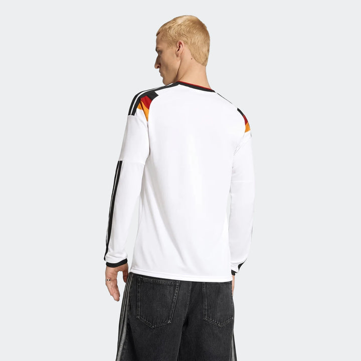 White Z.N.E. Track Top with black, red, and orange accents, worn by a male model, rear view.